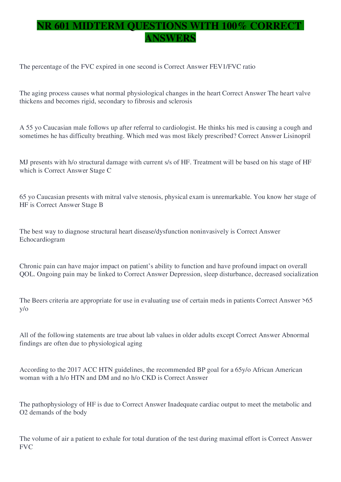 Preview image for NR 601 MIDTERM QUESTIONS WITH 100% CORRECT ANSWERS